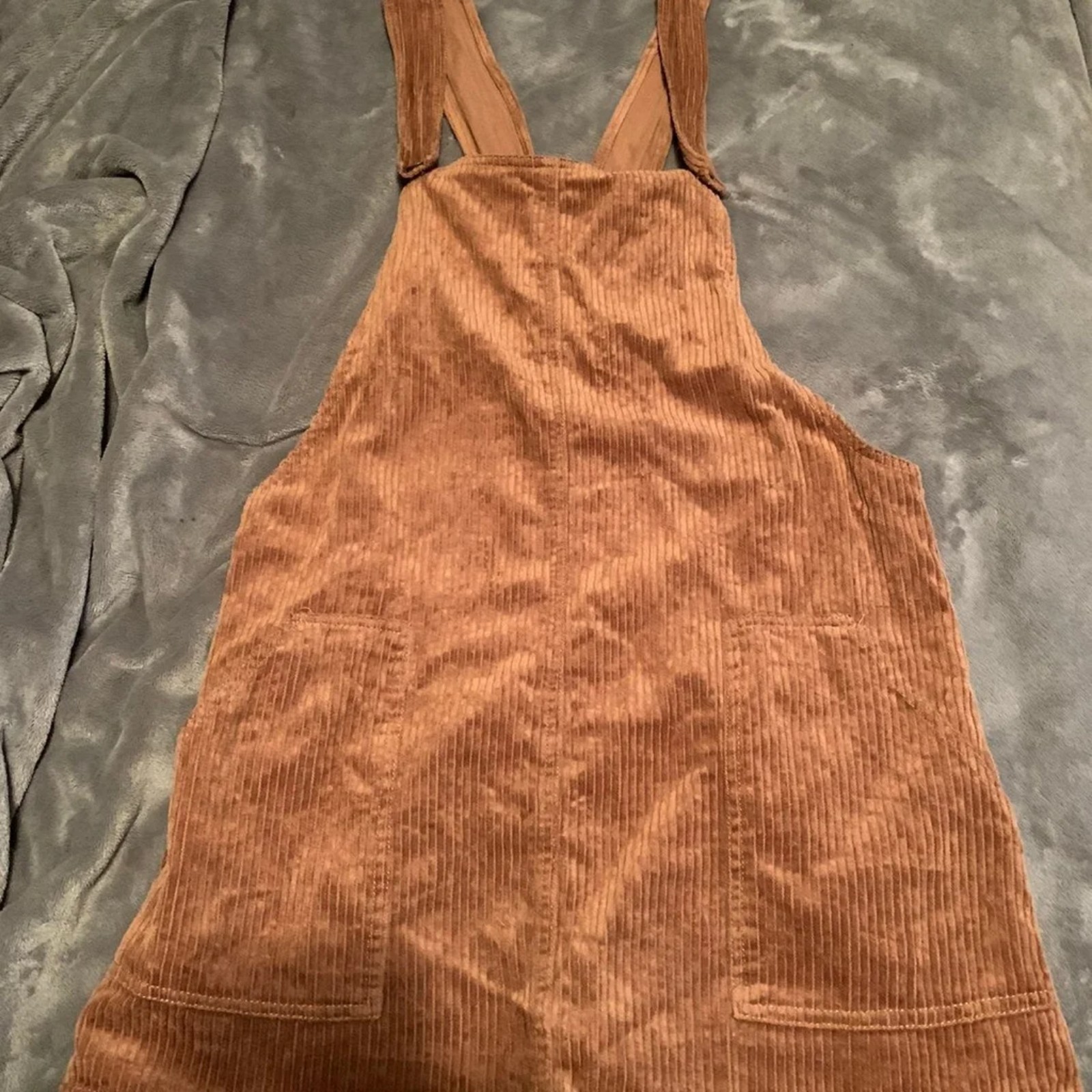 orange suspender skirt
