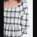 Madewell Lucie Elbow-Sleeve Smocked Mini Dress in Lebaum Plaid S