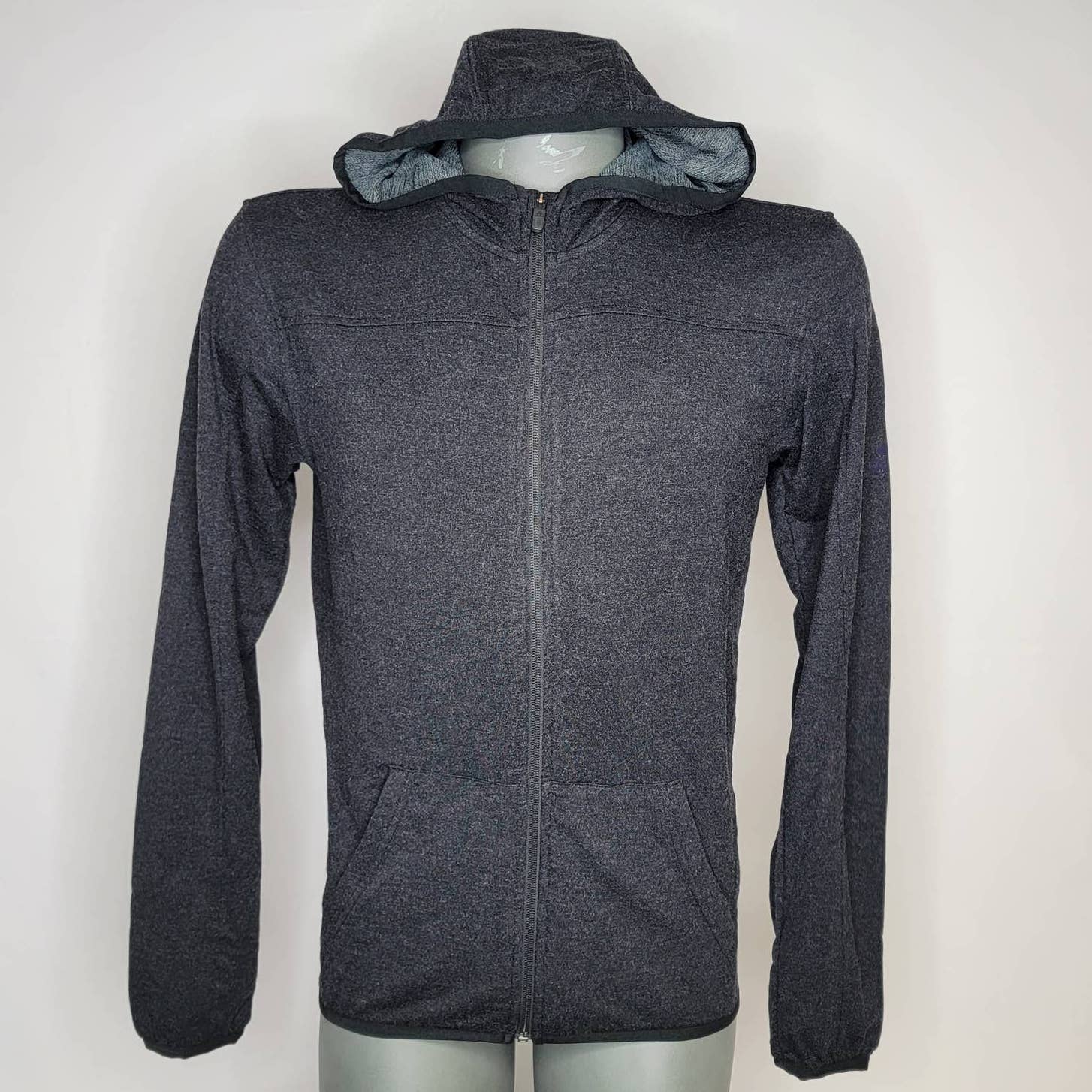 NWT Adidas AEROREADY Full Zip City Fleece Track Top with Hood Dark Gray Mens S