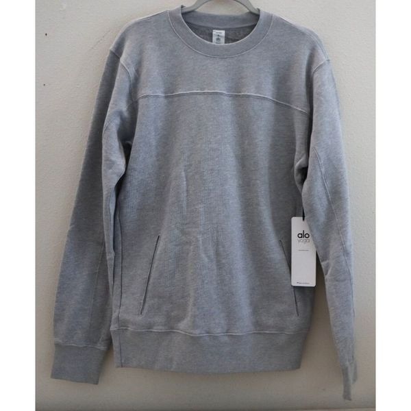 Alo Yoga M3106R Men's Sz Small Athletic Heather Gray Base Sweatshirt
