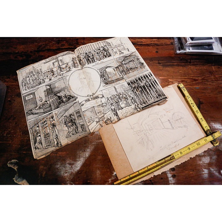 Antique Sketch Layout London Illustrated Weekly Drawing 1800s The Tombs Ephemera