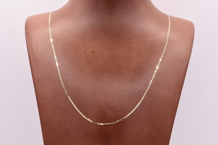 24 1.2mm Mariner Anchor Link Chain Necklace Real Solid 10K Yellow Gold