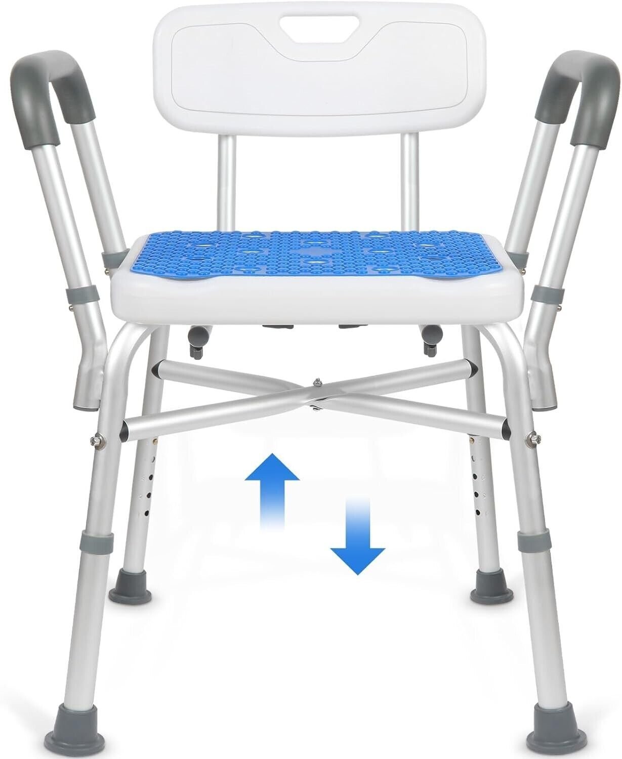 Adjustable Shower Chair Arms and Back Shower Seat Heavy-Duty Shower Bench 550lb