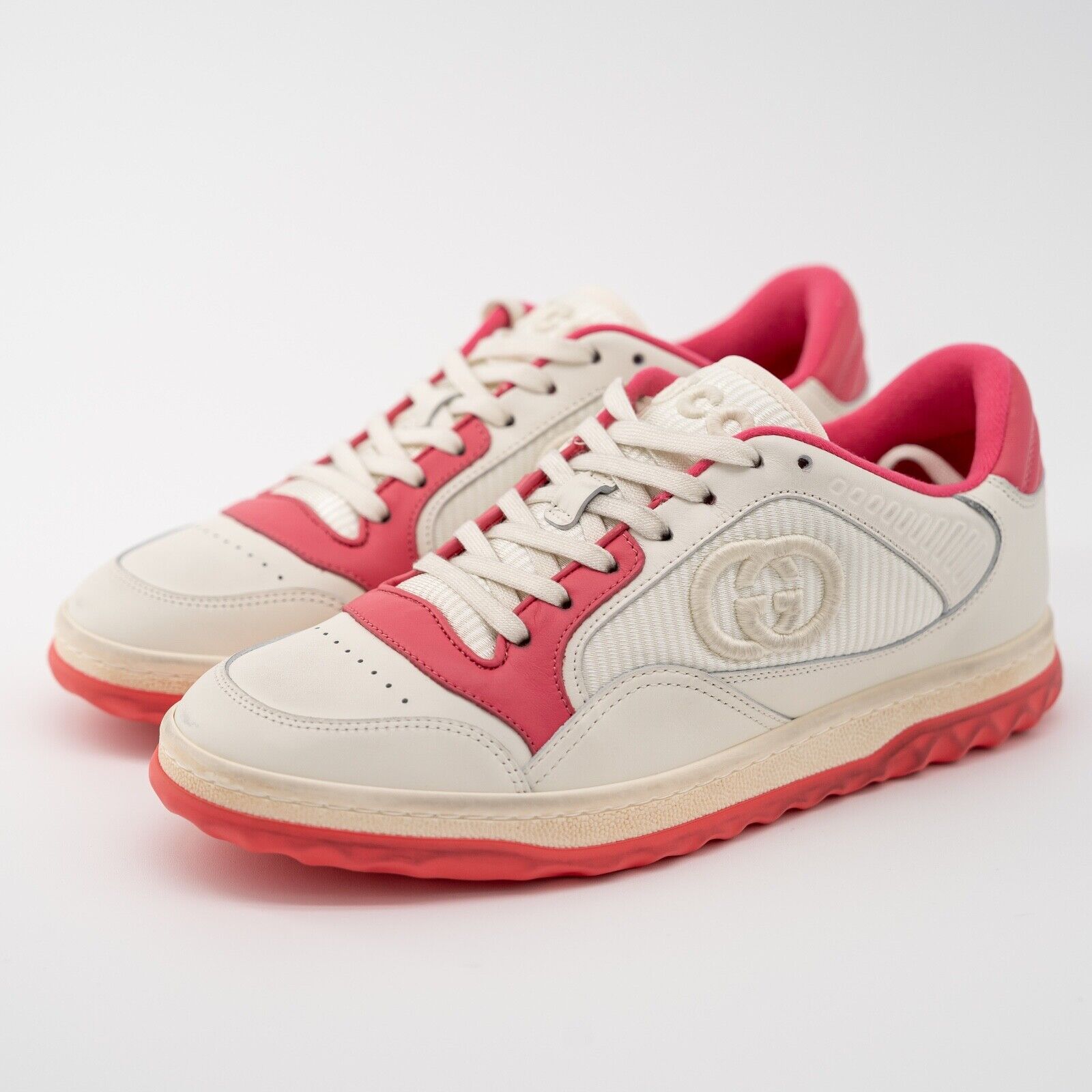 size 38G - Gucci Mac 80 Pink White Sneakers Leather