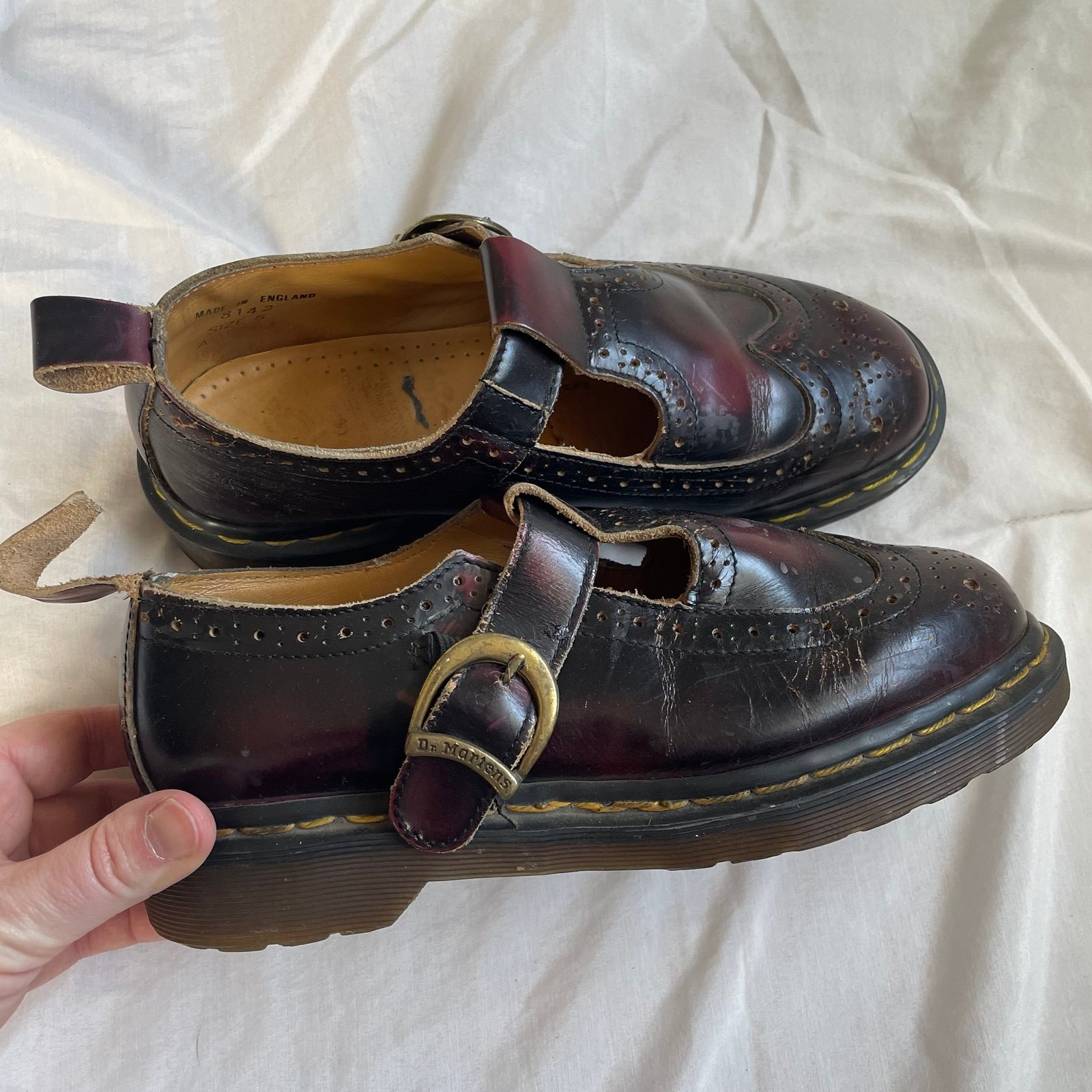 Dr. Martens MIE vintage cherry arcadia wingtip mary janes