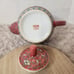 Teapot Floral Chinese Mun Shou Longevity Jar Vase Tea Pot + Lid Porcelain Red