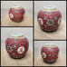 Teapot Floral Chinese Mun Shou Longevity Jar Vase Tea Pot + Lid Porcelain Red