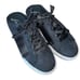 Free People Womens Leather Satin Ribbon Slip-On Sneakers Shoes Black Size 38
