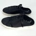 Free People Womens Leather Satin Ribbon Slip-On Sneakers Shoes Black Size 38