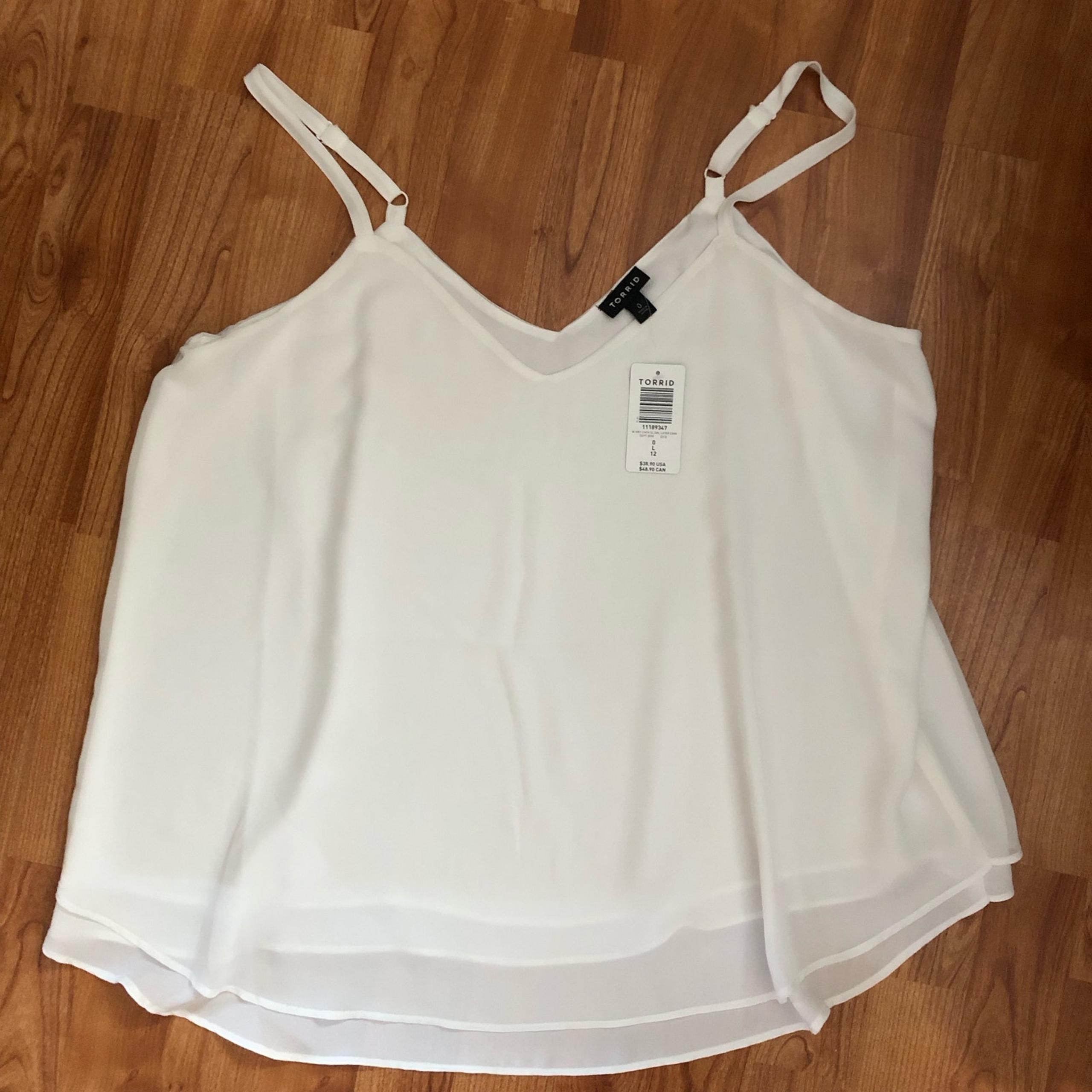 Torrid Ivory Sheer Double layer Cami NWT
