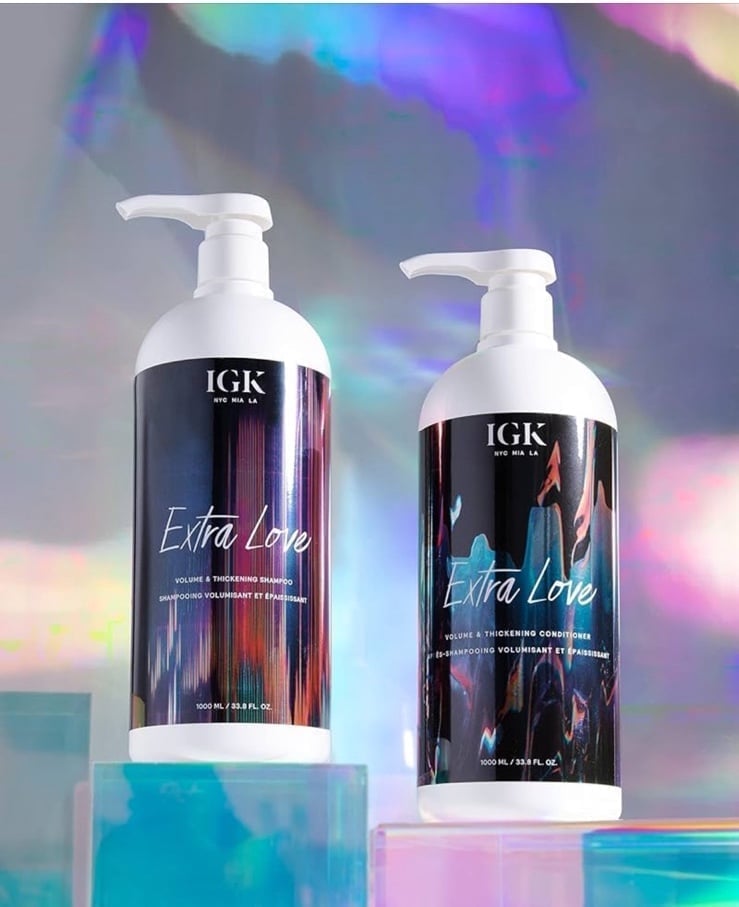 IGK Extra Love Volume and Thickening Shampoo Conditioner Duo Liter with Pump NEW