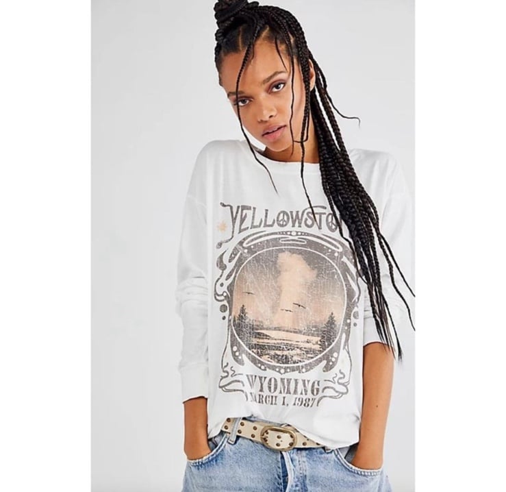 Womens Free People Girl Dangerous Yellowstone Tour Long Sleeve Tee