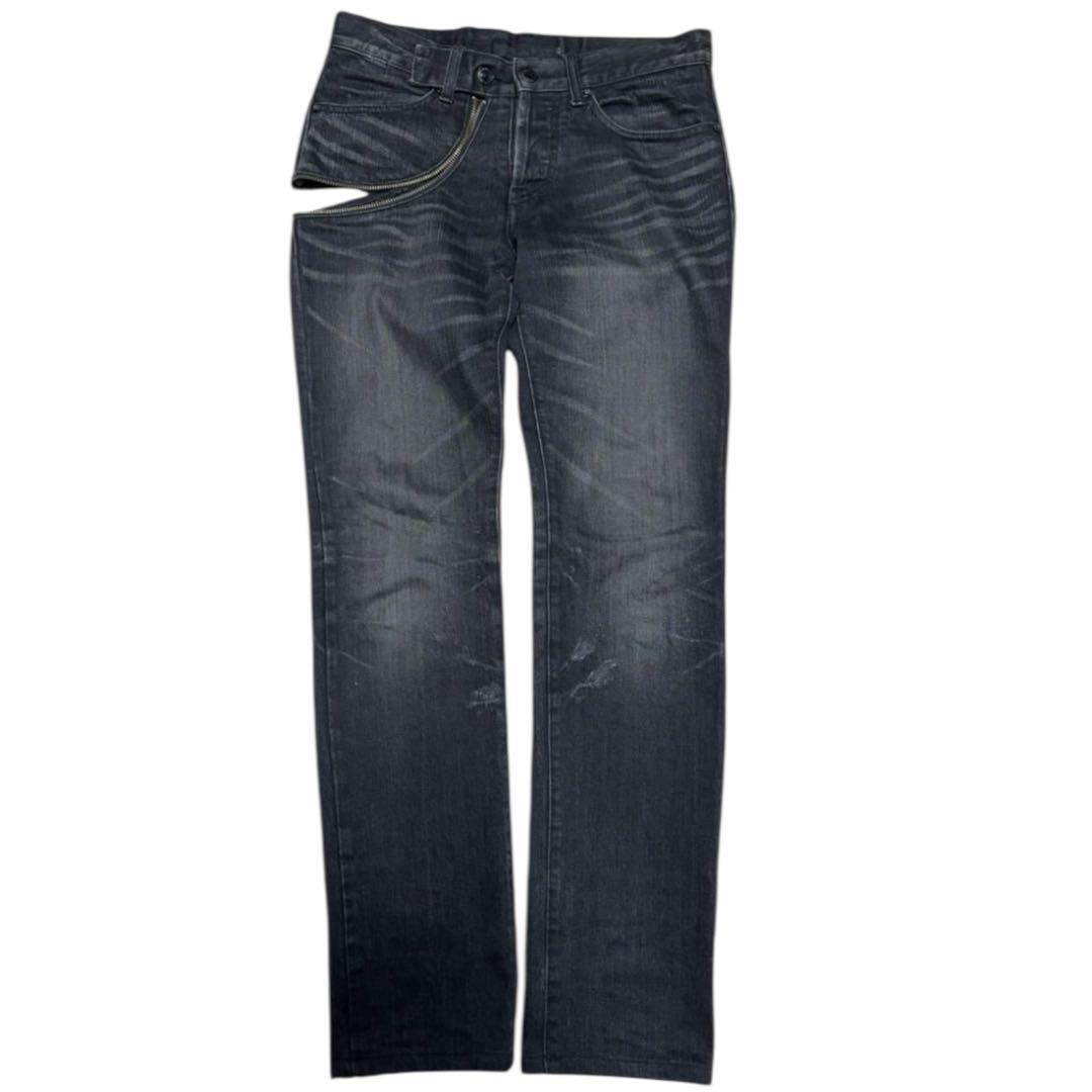 FUGA zip gimmick damage denim pants