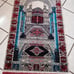 Religious Prayer Rug Worship God Fringe Ends Large Kneeling Floor Mat Red Blue