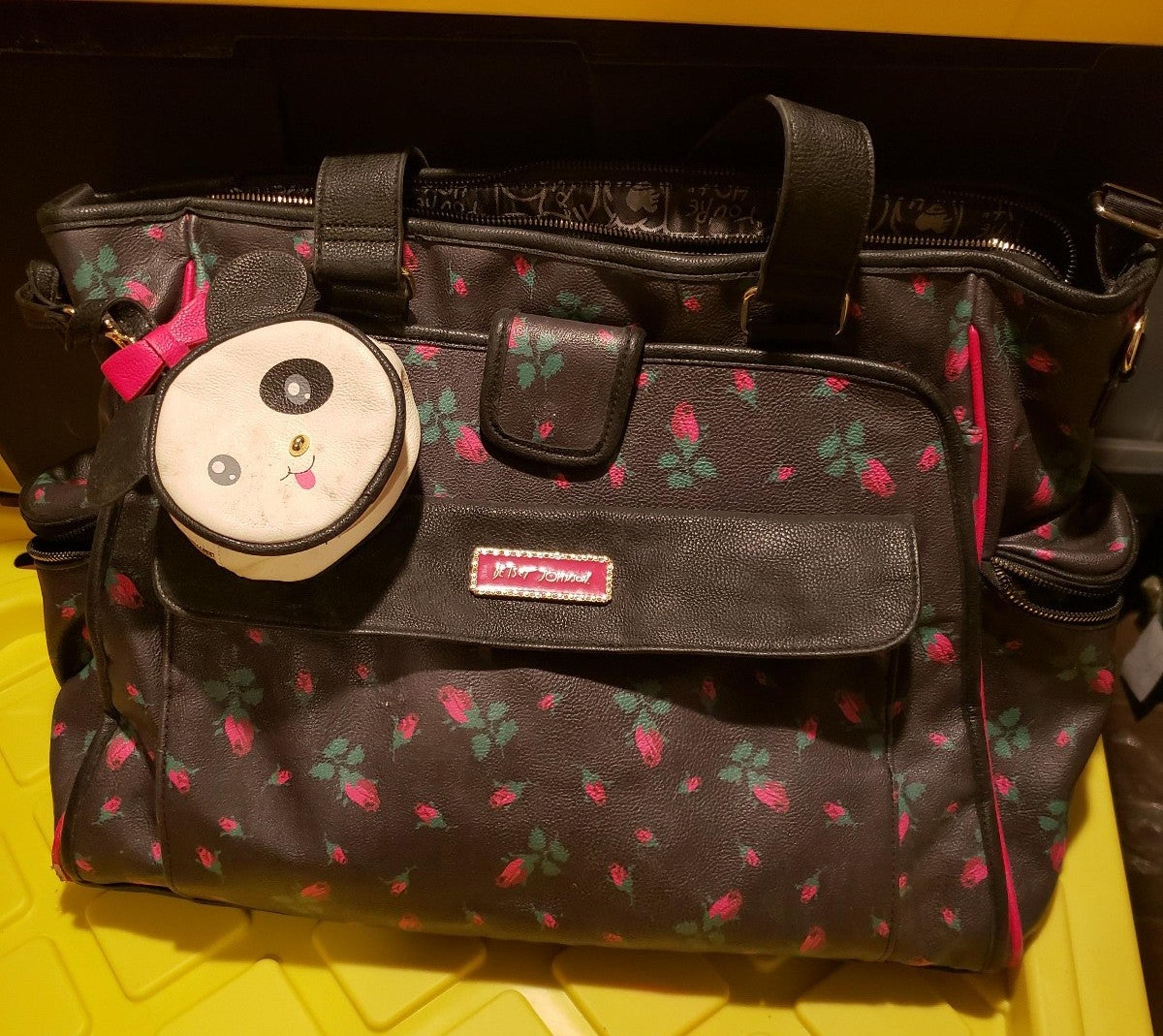 BETSEY JOHNSON BETSEY BABY ROSEBUD DIAPER BAG W/CHANGING PAD