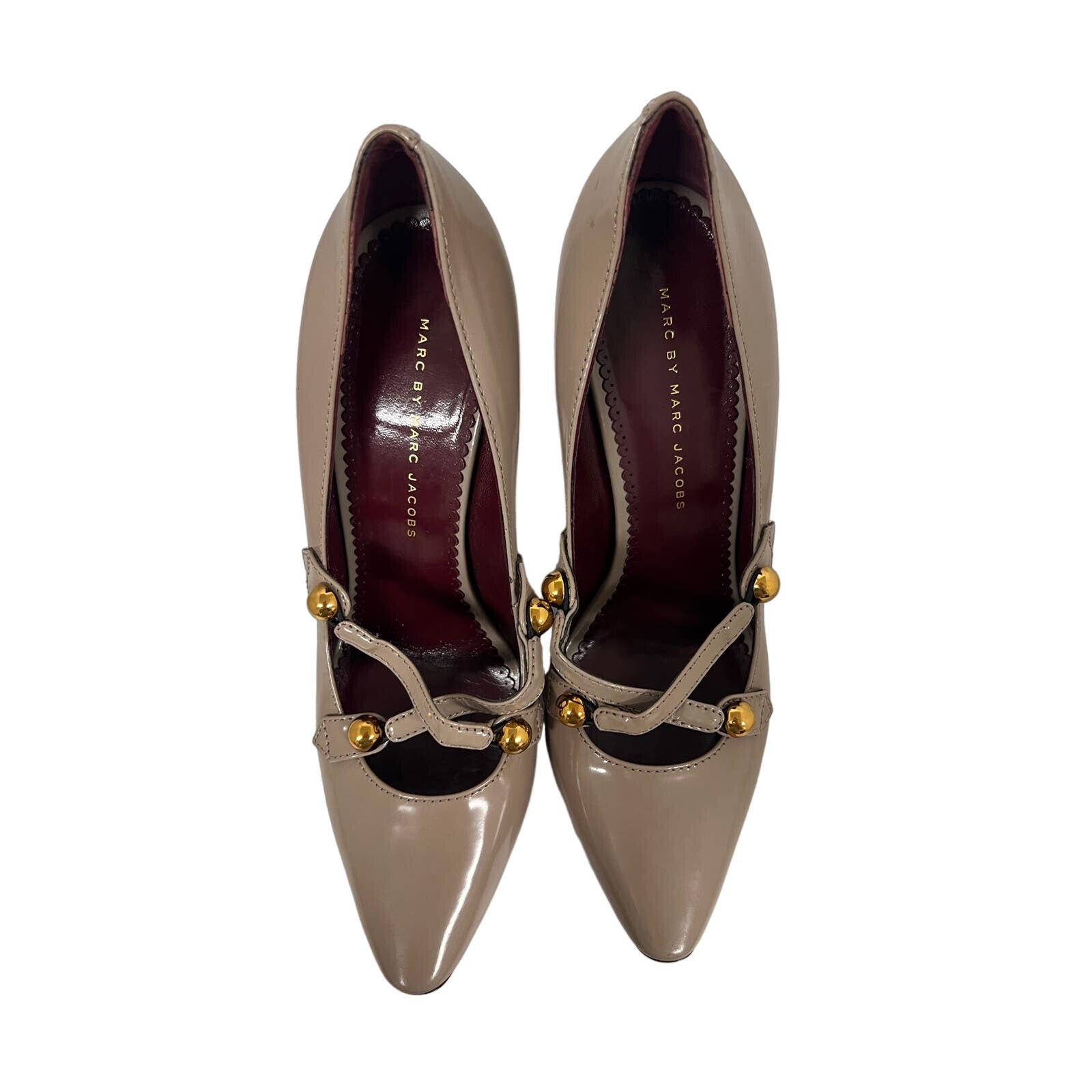 MARC by Marc jacobs heels size 40 leather with gold accents