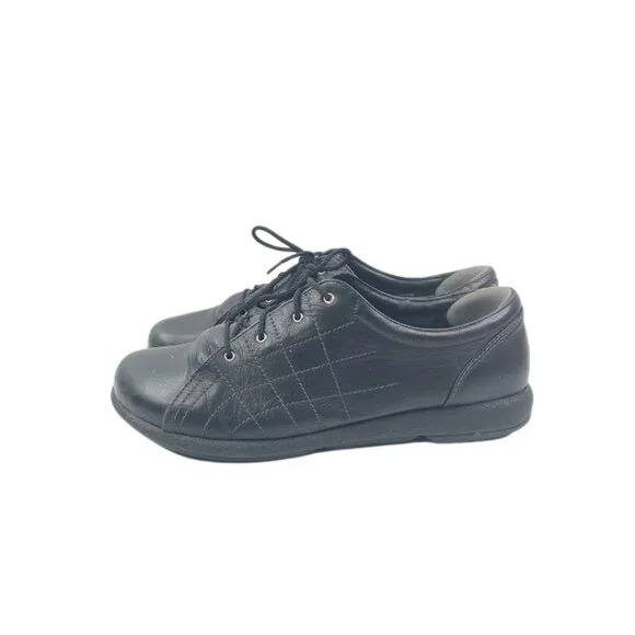 Dansko Women's Black Gretchen Leather Lace Up Casual Oxford Shoes Size 11
