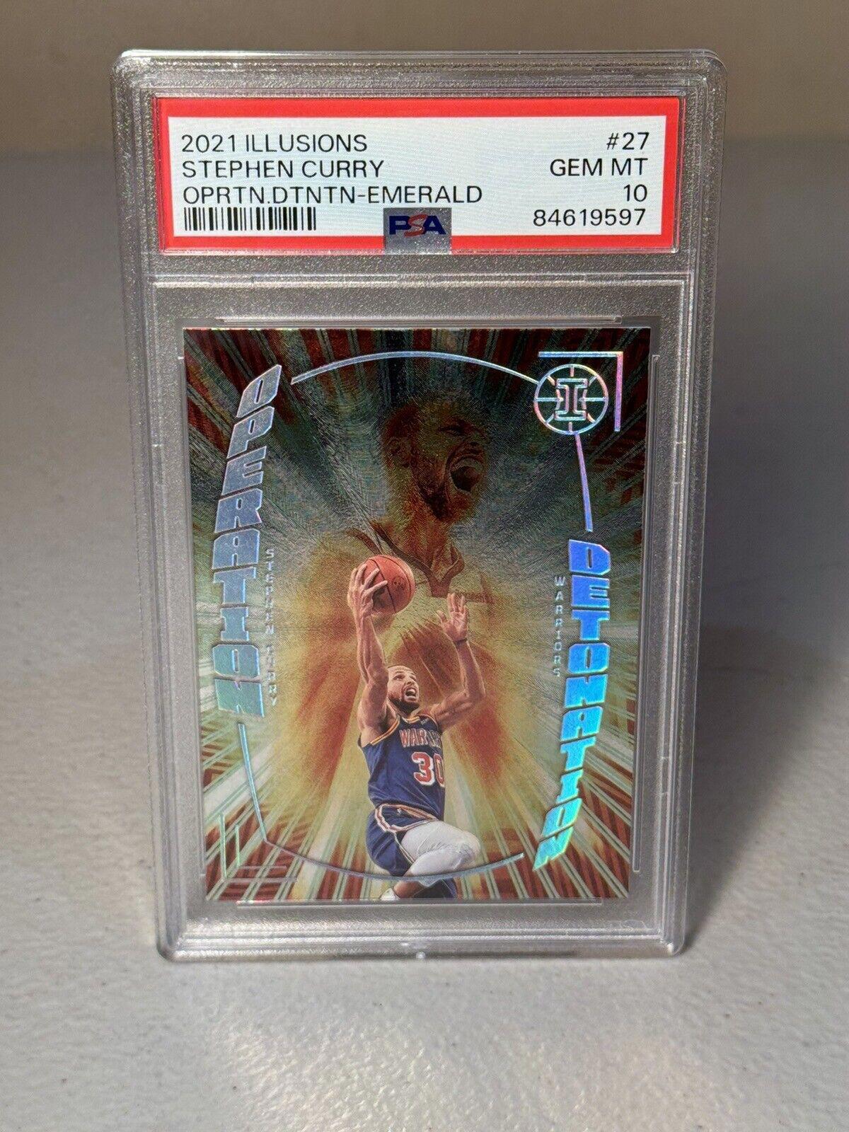 2021 Panini Illusions Stephen Curry Operation Detonation Emerald PSA 10 GEM MT