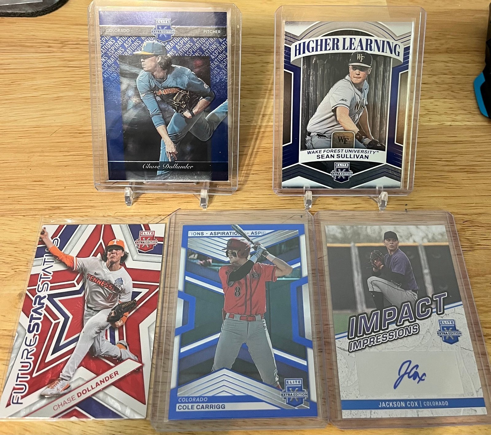 Chase Dollander 2023 Panini Elite Extra Edition Blue 130/349 RC Colorado Rockie+