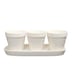 Rae Dunn Set of 3 White Red Joy Wish Peace Ceramic Planters on Platter