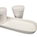 Rae Dunn Set of 3 White Red Joy Wish Peace Ceramic Planters on Platter