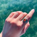 Vintage Sterling Silver Amber Ring