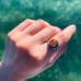 Vintage Sterling Silver Amber Ring