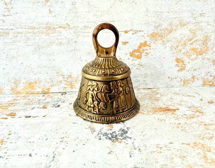 Vintage Brass Figural Bell - Beheading Scene