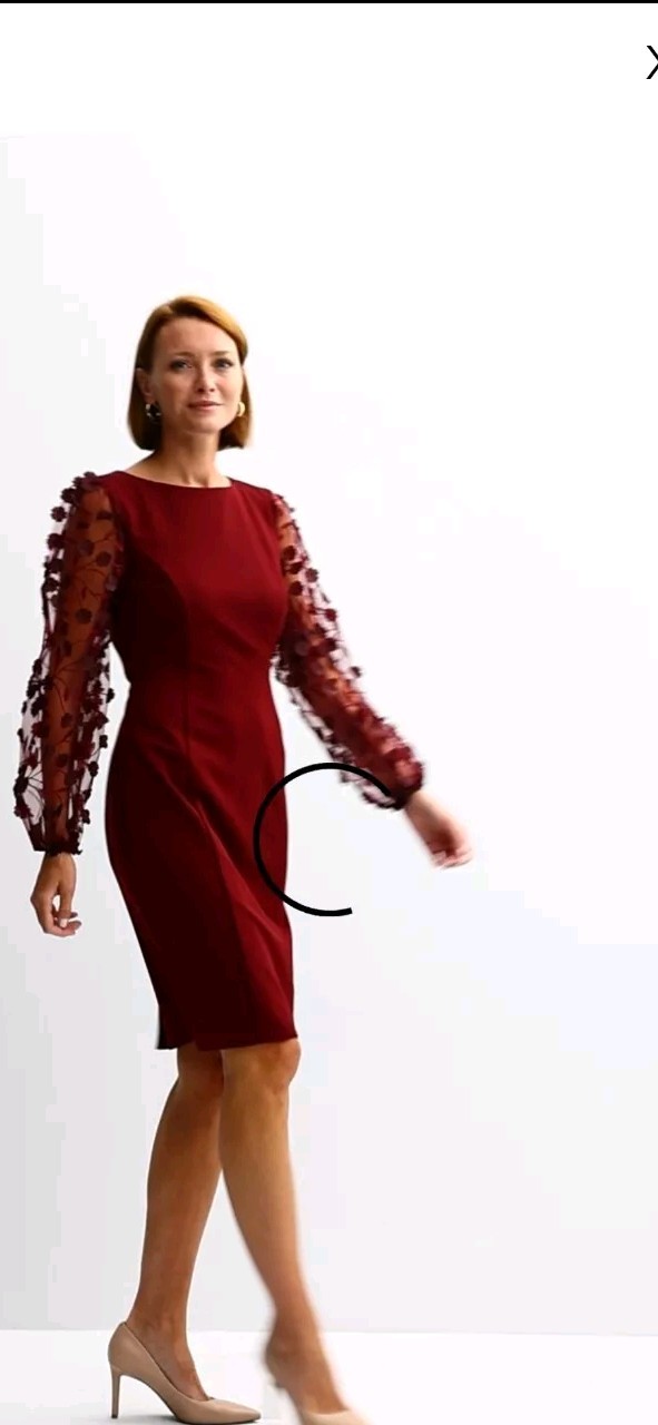 Women's Cocktail Dress Connected Apparel Scuba Crepe 3D Sleeve Sheath Dres Sz 16