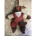 VTG 1980s Wrinkles Plush Dog Hand Puppet DARK BROWN W/ Bone Corduroy Pants 16”