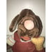 VTG 1980s Wrinkles Plush Dog Hand Puppet DARK BROWN W/ Bone Corduroy Pants 16”