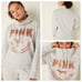 Vs Victorias Secret Pink Campus Cowl Neck Sweater Jacket Top Grey Rose Gold XXL