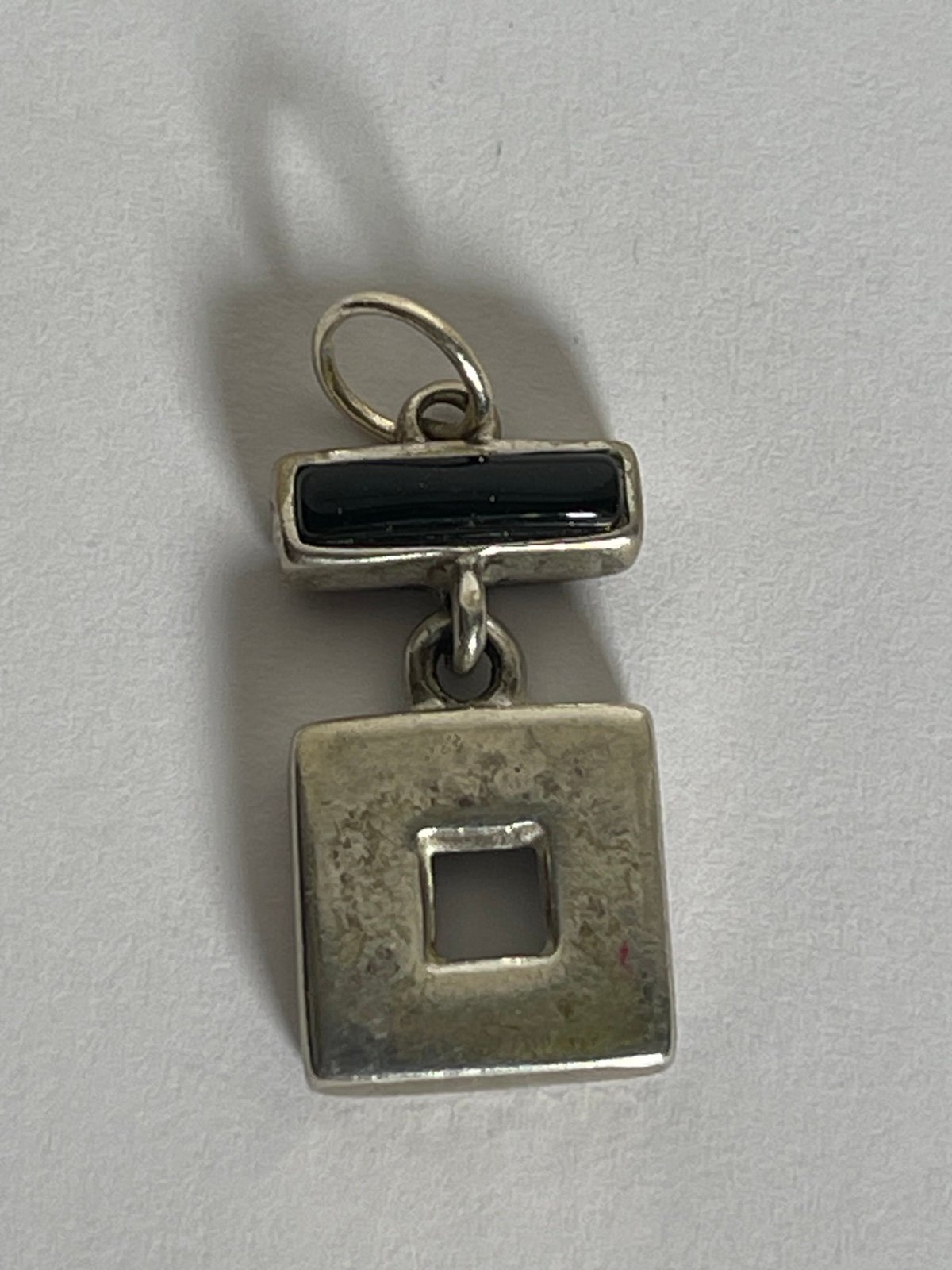 Vintage Guess Sterling 925 Black Onyx Pendant 1 Inch