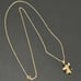 10k SOLID YELLOW GOLD ONYX AND GENUINE DIAMOND ANGEL PENDANT NECKLACE