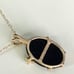 10k SOLID YELLOW GOLD ONYX AND GENUINE DIAMOND ANGEL PENDANT NECKLACE