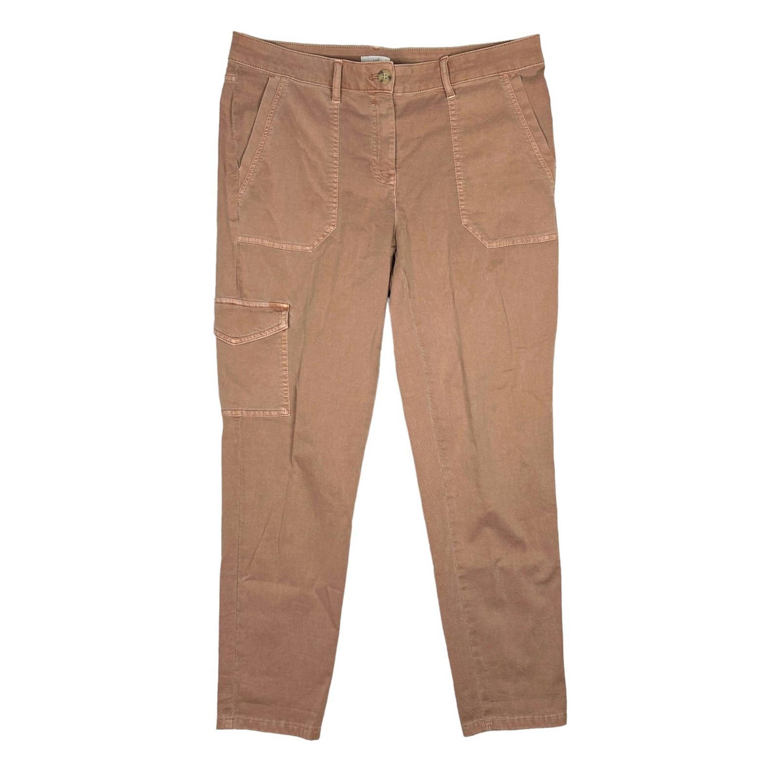 J Jill Womens 12 Utility Cargo Ankle Pants Twill Chino Mid Rise Stretch Tan Pink