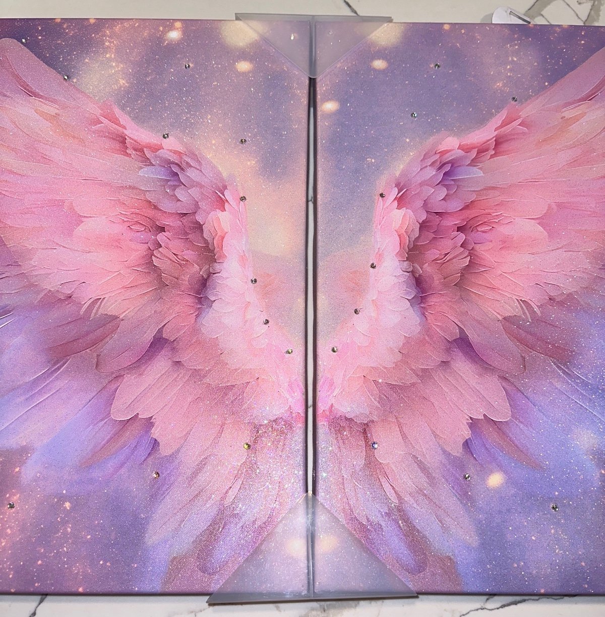 Pink Crystal Wings Wall Art