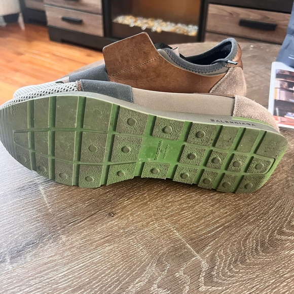 Balenciaga Black and Brown Sneakers with Multi-Material Design Speed Racer