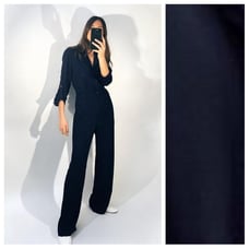 NWT. Zara Navy Blue Golden Button Relaxed Fit Jumpsuit. Size XS.