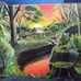 ❤️ ACRYLIC PAINTING- A CREEK'S SUNSET ❤️ ESTATE STORAGE LOCKER FIND!!