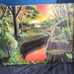 ❤️ ACRYLIC PAINTING- A CREEK'S SUNSET ❤️ ESTATE STORAGE LOCKER FIND!!