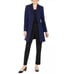 Le Suit Petite Blue With Black Trim Topper Jacket Size 10P