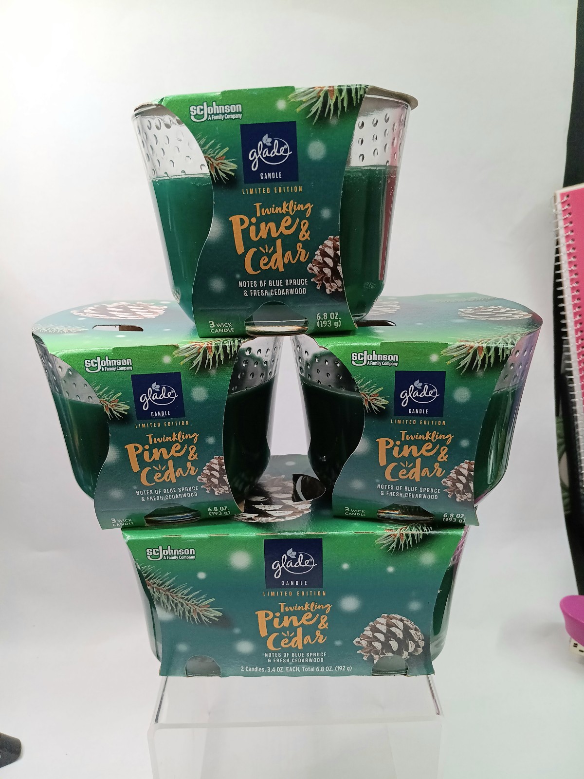 Glade Candle Twinkling Pine & Cedar Candle Lot