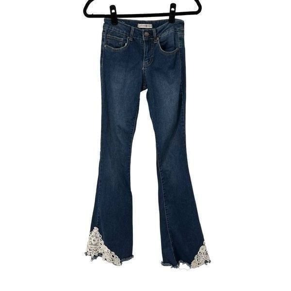 Altar’d State Flare Leg Crochet Detail Potassium Caitlyn Jeans