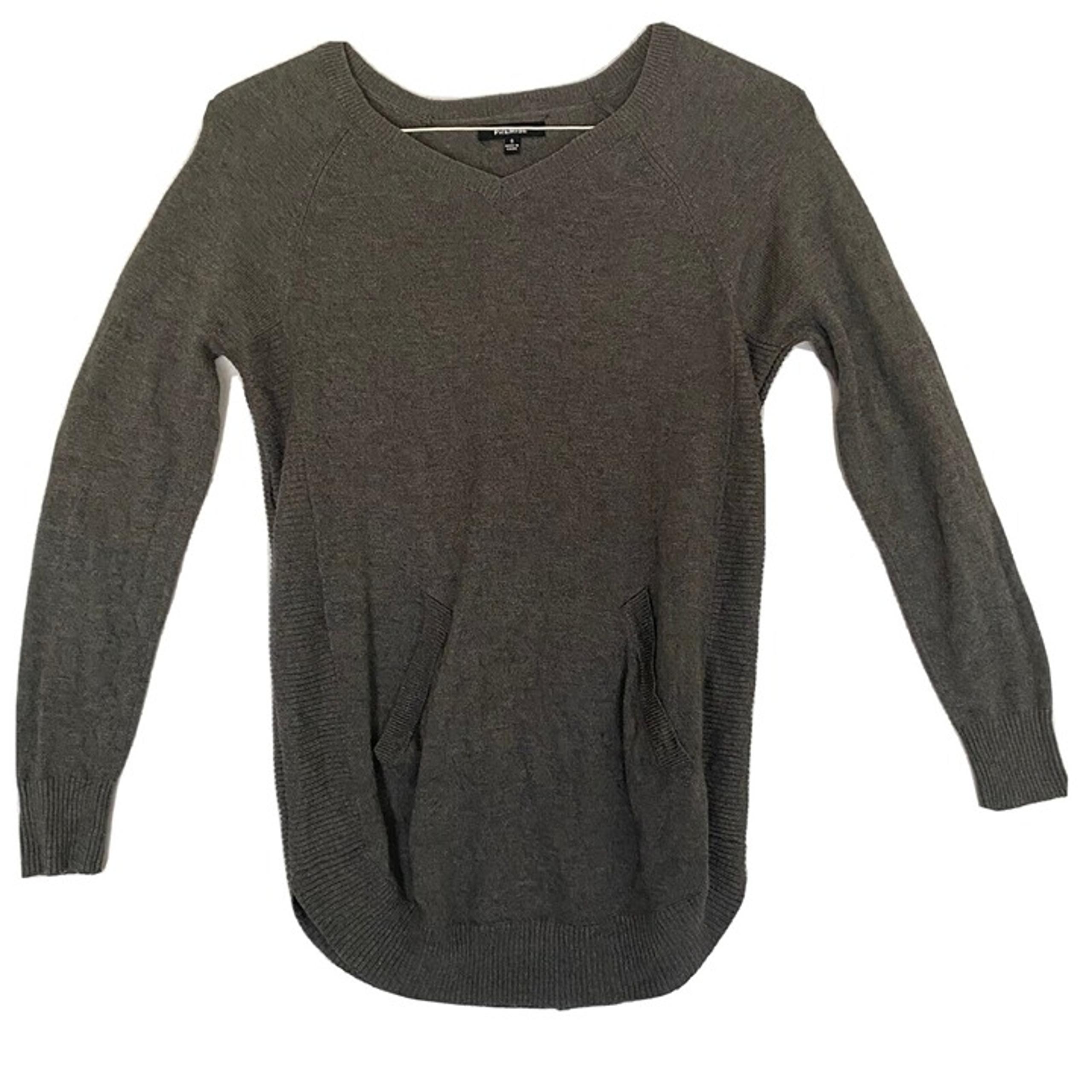 Premise Women’s Pullover Gray V-Neck Sweater Size Small