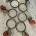 Set Of 6 Rustic Silver Napkin Rings With Carnelian Agate & Sea Glass