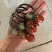 Set Of 6 Rustic Silver Napkin Rings With Carnelian Agate & Sea Glass