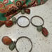 Set Of 6 Rustic Silver Napkin Rings With Carnelian Agate & Sea Glass