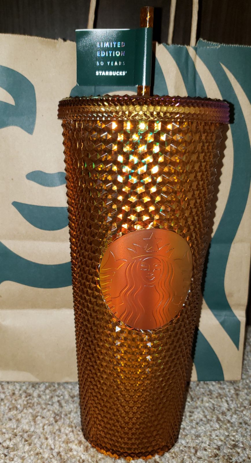 Starbucks 50th gold studded tumbler
