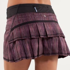 LULULEMON Run: Pace Setter Skirt Skort Size 4 burgundy/black multi